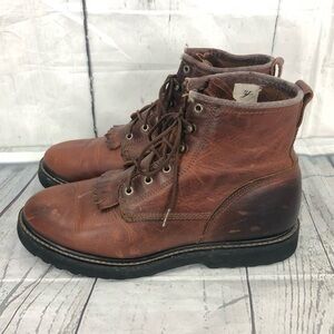 Double H Boots Kiltie Leather Lacer Packer Roper Women’s Sz 9